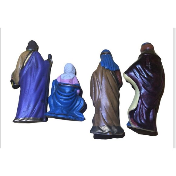VTG Christmas handpainted 4pc polyresin 3.5” nativity replacement Realistic pcs - Picture 3 of 5